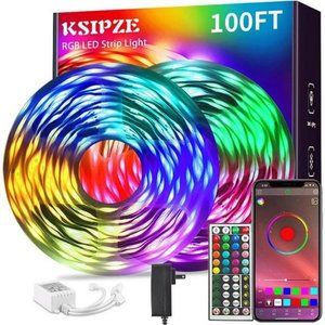 Ksipze 100ft Led Strip Lights (2 Rolls of 50ft) RGB Music Sync Color Changing